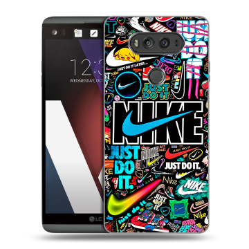 Пластиковый чехол на LG V20 с принтом найк nike черный Пластиковый чехол на LG V20 с принтом найк nike черный