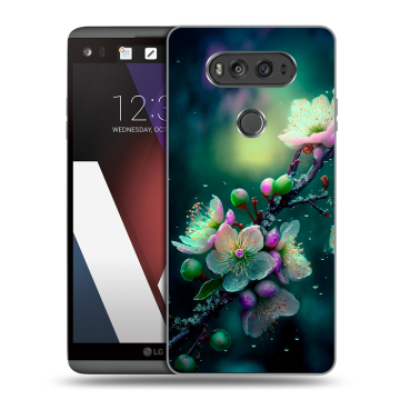 Пластиковый чехол на LG V20 с принтом Цветы и мрамор Пластиковый чехол на LG V20 с принтом Цветы и мрамор