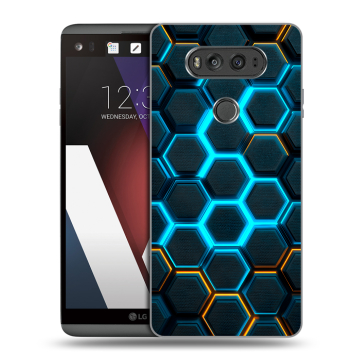 Пластиковый чехол на LG V20 с принтом Неоновые соты Пластиковый чехол на LG V20 с принтом Неоновые соты