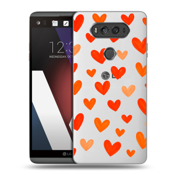 Пластиковый чехол на LG V20 с принтом Сердечки Пластиковый чехол на LG V20 с принтом Сердечки