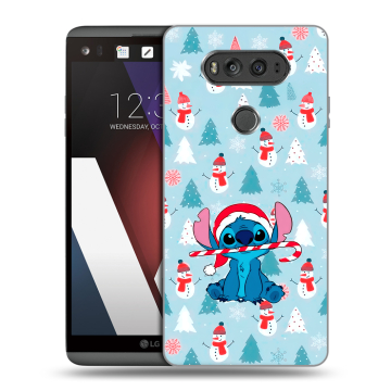 Пластиковый чехол на LG V20 с принтом Стич Новый год Пластиковый чехол на LG V20 с принтом Стич Новый год