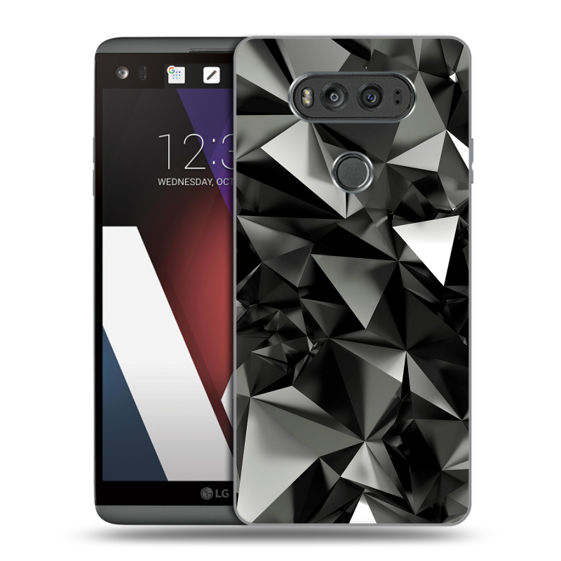 Пластиковый чехол на LG V20 с принтом Черные кристаллы Пластиковый чехол на LG V20 с принтом Черные кристаллы