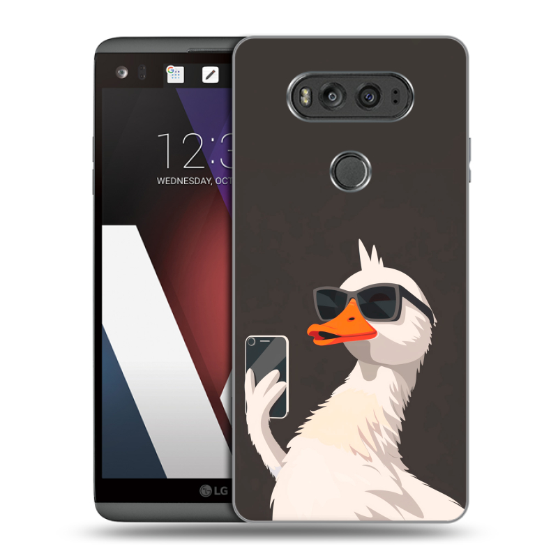 Пластиковый чехол на LG V20 с принтом утка в очках Пластиковый чехол на LG V20 с принтом утка в очках