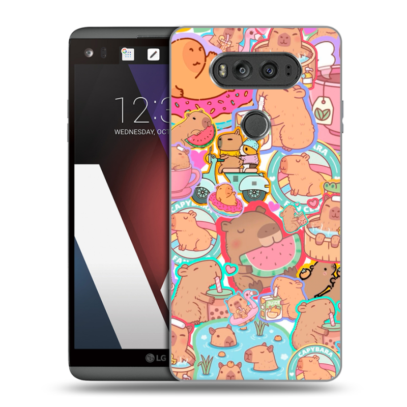 Пластиковый чехол на LG V20 с принтом капибары Пластиковый чехол на LG V20 с принтом капибары
