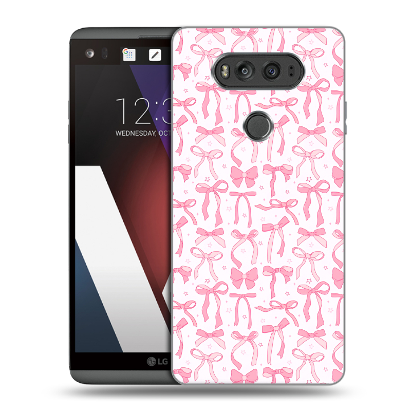 Пластиковый чехол на LG V20 с принтом Розовые бантики Пластиковый чехол на LG V20 с принтом Розовые бантики