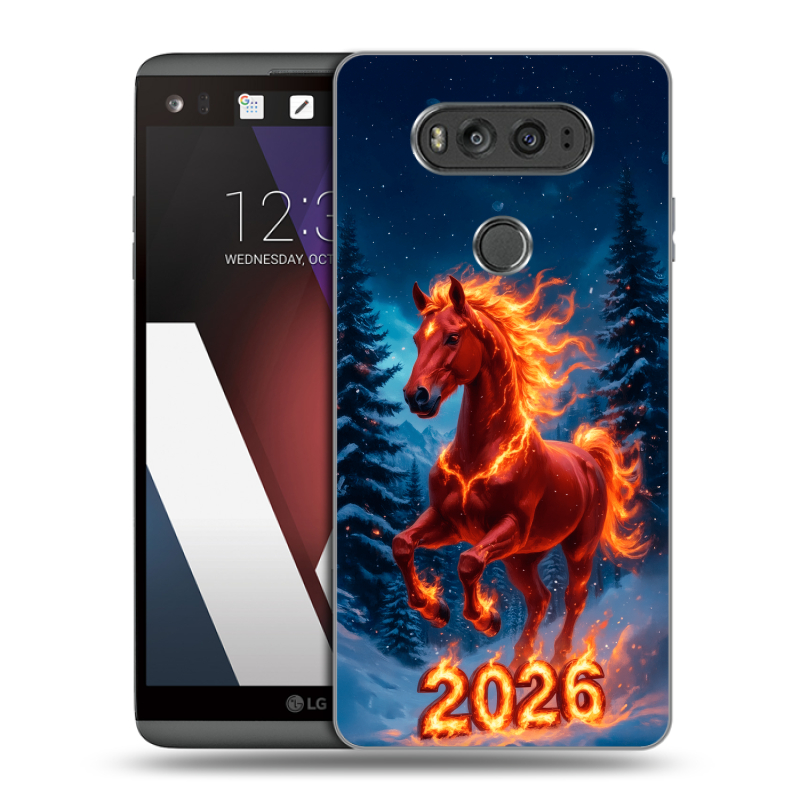 Пластиковый чехол на LG V20 с принтом Новый год коня Пластиковый чехол на LG V20 с принтом Новый год коня