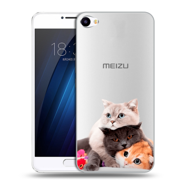Пластиковый чехол на Meizu U10 с принтом Кошки
