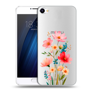 Пластиковый чехол на Meizu U10 с принтом Цветы