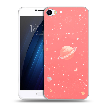Пластиковый чехол на Meizu U10 с принтом Розовый космос