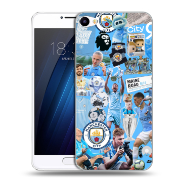 Пластиковый чехол на Meizu U10 с принтом Man City Манчестер Сити