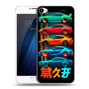 Пластиковый чехол на Meizu U10 с принтом машины тачки