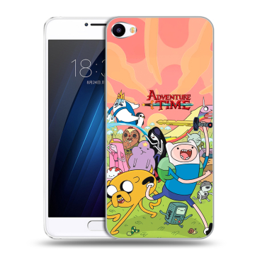 Пластиковый чехол на Meizu U10 с принтом Adventure time Время приключений