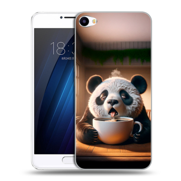Пластиковый чехол на Meizu U10 с принтом смешная панда Пластиковый чехол на Meizu U10 с принтом смешная панда