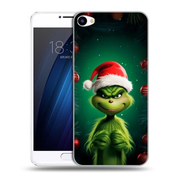 Пластиковый чехол на Meizu U10 с принтом Гринч Новый год Рождество