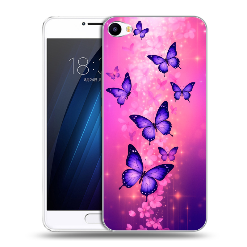 Пластиковый чехол на Meizu U10 с принтом Бабочки Пластиковый чехол на Meizu U10 с принтом Бабочки