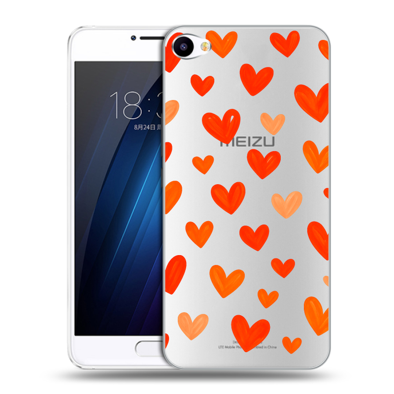 Пластиковый чехол на Meizu U10 с принтом Сердечки Пластиковый чехол на Meizu U10 с принтом Сердечки