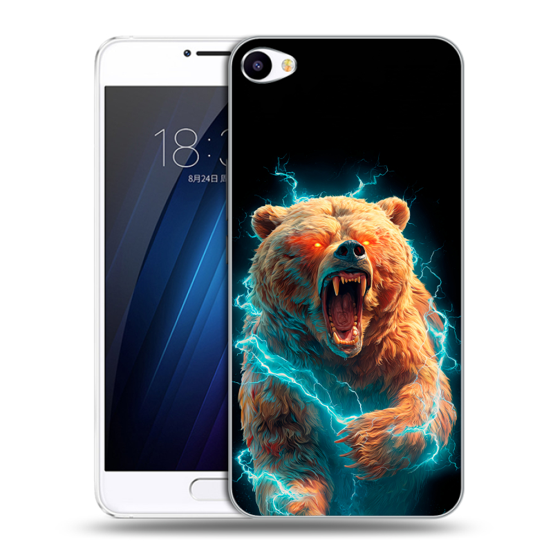 Пластиковый чехол на Meizu U10 с принтом Медведь Пластиковый чехол на Meizu U10 с принтом Медведь