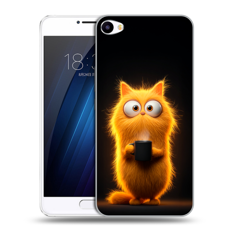Пластиковый чехол на Meizu U10 с принтом Смешной кот Пластиковый чехол на Meizu U10 с принтом Смешной кот