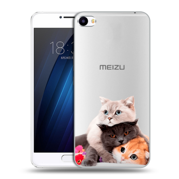 Пластиковый чехол на Meizu U20 с принтом Кошки Пластиковый чехол на Meizu U20 с принтом Кошки