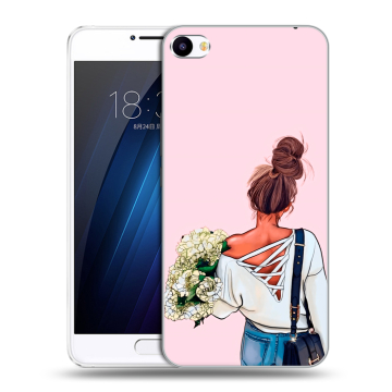 Пластиковый чехол на Meizu U20 с принтом Девушка и букет Пластиковый чехол на Meizu U20 с принтом Девушка и букет
