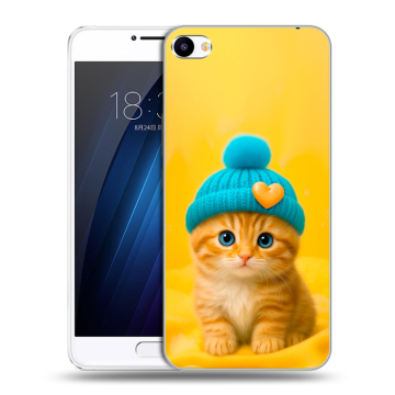 Пластиковый чехол на Meizu U20 с принтом Котенок в шапке