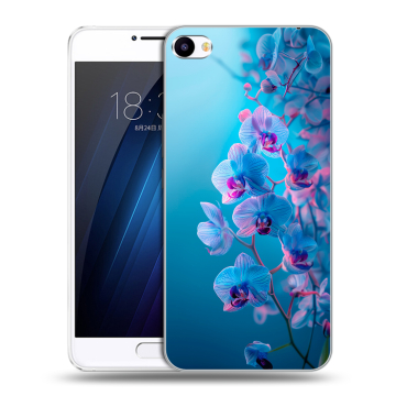 Пластиковый чехол на Meizu U20 с принтом голубые орхидеи
