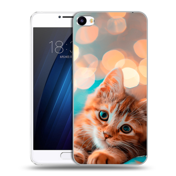 Пластиковый чехол на Meizu U20 с принтом котик
