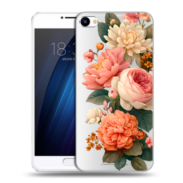 Пластиковый чехол на Meizu U20 с принтом цветы