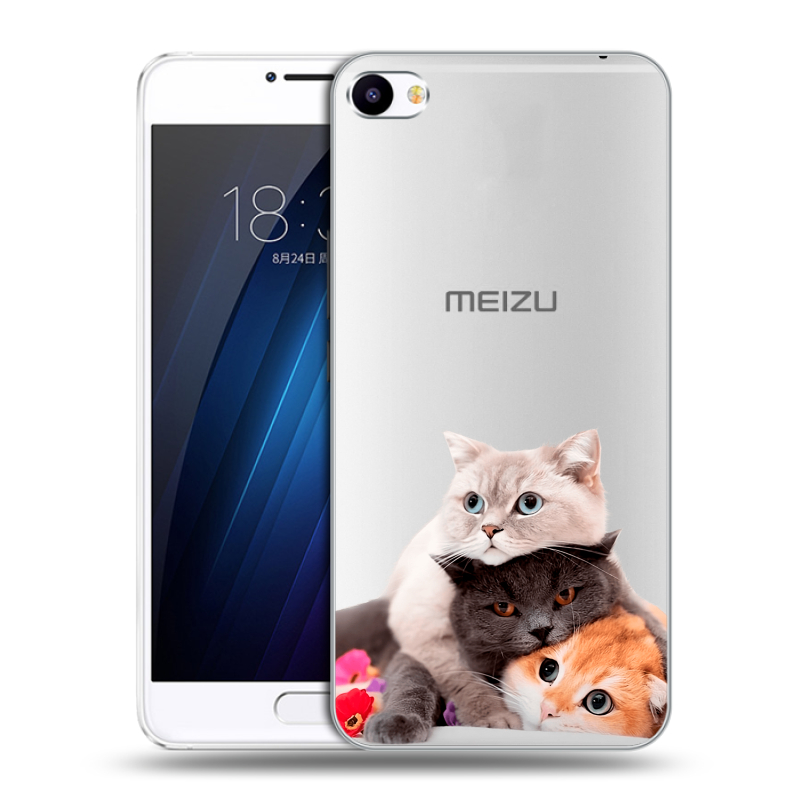 Пластиковый чехол на Meizu U20 с принтом Кошки Пластиковый чехол на Meizu U20 с принтом Кошки