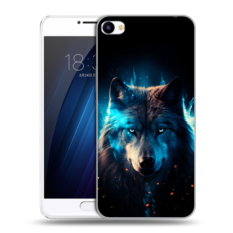 Пластиковый чехол на Meizu U20 с принтом Волк ночной Пластиковый чехол на Meizu U20 с принтом Волк ночной