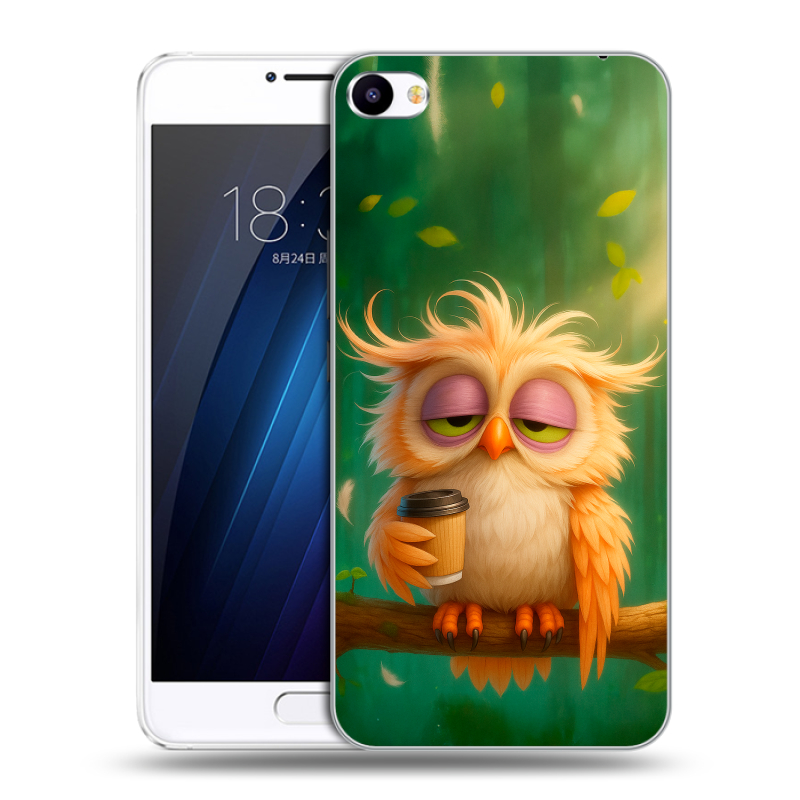 Пластиковый чехол на Meizu U20 с принтом сова Пластиковый чехол на Meizu U20 с принтом сова