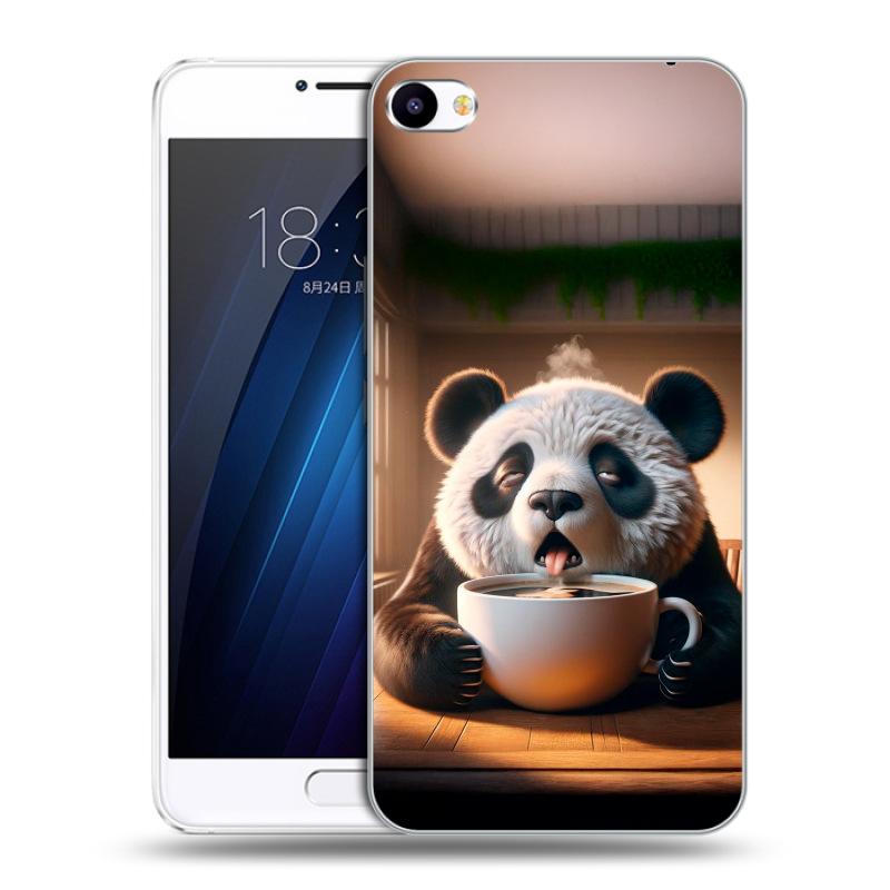 Пластиковый чехол на Meizu U20 с принтом смешная панда Пластиковый чехол на Meizu U20 с принтом смешная панда