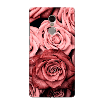 Силиконовый противоударный чехол на Xiaomi RedMi Note 4 с принтом Цветы розы Силиконовый противоударный чехол на Xiaomi RedMi Note 4 с принтом Цветы розы