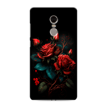 Силиконовый противоударный чехол на Xiaomi RedMi Note 4 с принтом Розы красные Силиконовый противоударный чехол на Xiaomi RedMi Note 4 с принтом Розы красные