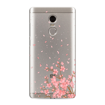 Силиконовый противоударный чехол на Xiaomi RedMi Note 4 с принтом Ветка сакуры Силиконовый противоударный чехол на Xiaomi RedMi Note 4 с принтом Ветка сакуры