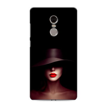 Силиконовый противоударный чехол на Xiaomi RedMi Note 4 с принтом Девушка в шляпе Силиконовый противоударный чехол на Xiaomi RedMi Note 4 с принтом Девушка в шляпе