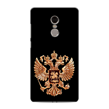 Силиконовый противоударный чехол на Xiaomi RedMi Note 4 с принтом Герб России золотой Силиконовый противоударный чехол на Xiaomi RedMi Note 4 с принтом Герб России золотой