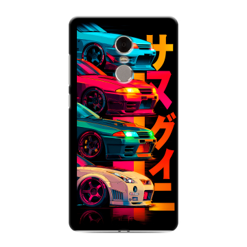 Силиконовый противоударный чехол на Xiaomi RedMi Note 4 с принтом Гоночные машины Силиконовый противоударный чехол на Xiaomi RedMi Note 4 с принтом Гоночные машины