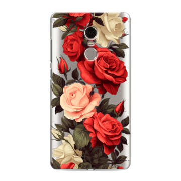 Силиконовый противоударный чехол на Xiaomi RedMi Note 4 с принтом Розы Силиконовый противоударный чехол на Xiaomi RedMi Note 4 с принтом Розы
