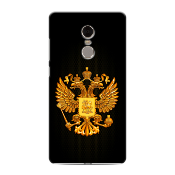 Силиконовый противоударный чехол на Xiaomi RedMi Note 4 с принтом Герб России желтый Силиконовый противоударный чехол на Xiaomi RedMi Note 4 с принтом Герб России желтый