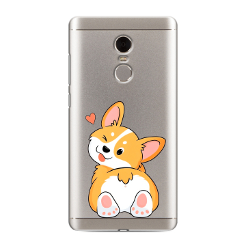 Силиконовый противоударный чехол на Xiaomi RedMi Note 4 с принтом Корги Силиконовый противоударный чехол на Xiaomi RedMi Note 4 с принтом Корги