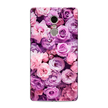 Силиконовый противоударный чехол на Xiaomi RedMi Note 4 с принтом лавандовые розы Силиконовый противоударный чехол на Xiaomi RedMi Note 4 с принтом лавандовые розы