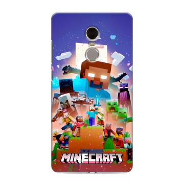 Силиконовый противоударный чехол на Xiaomi RedMi Note 4 с принтом Майнкрафт Minecraft Силиконовый противоударный чехол на Xiaomi RedMi Note 4 с принтом Майнкрафт Minecraft