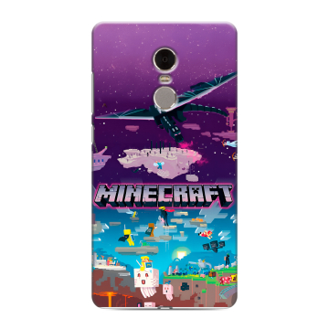 Силиконовый противоударный чехол на Xiaomi RedMi Note 4 с принтом Майнкрафт Minecraft Силиконовый противоударный чехол на Xiaomi RedMi Note 4 с принтом Майнкрафт Minecraft