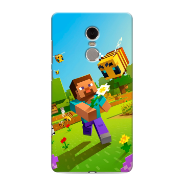 Силиконовый противоударный чехол на Xiaomi RedMi Note 4 с принтом Майнкрафт Minecraft Силиконовый противоударный чехол на Xiaomi RedMi Note 4 с принтом Майнкрафт Minecraft