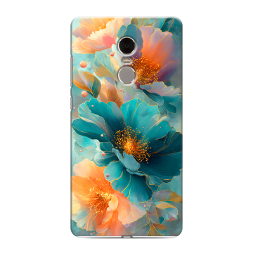 Силиконовый противоударный чехол на Xiaomi RedMi Note 4 с принтом Цветы Силиконовый противоударный чехол на Xiaomi RedMi Note 4 с принтом Цветы