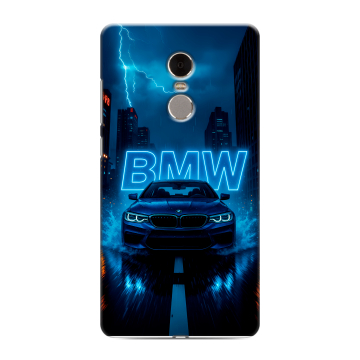 Силиконовый противоударный чехол на Xiaomi RedMi Note 4 с принтом BMW БМВ Силиконовый противоударный чехол на Xiaomi RedMi Note 4 с принтом BMW БМВ
