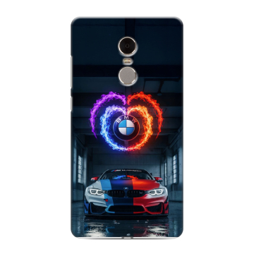 Силиконовый противоударный чехол на Xiaomi RedMi Note 4 с принтом BMW БМВ Силиконовый противоударный чехол на Xiaomi RedMi Note 4 с принтом BMW БМВ