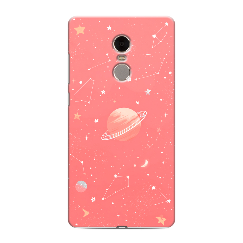 Силиконовый противоударный чехол на Xiaomi RedMi Note 4 с принтом Розовый космос Силиконовый противоударный чехол на Xiaomi RedMi Note 4 с принтом Розовый космос