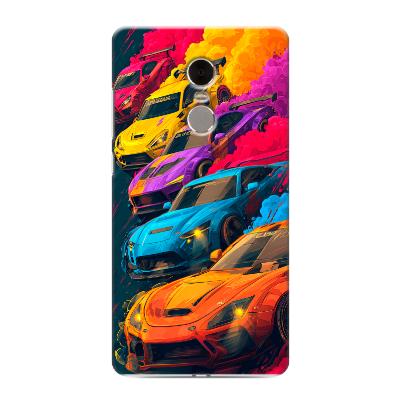 Силиконовый противоударный чехол на Xiaomi RedMi Note 4 с принтом Тачки Силиконовый противоударный чехол на Xiaomi RedMi Note 4 с принтом Тачки